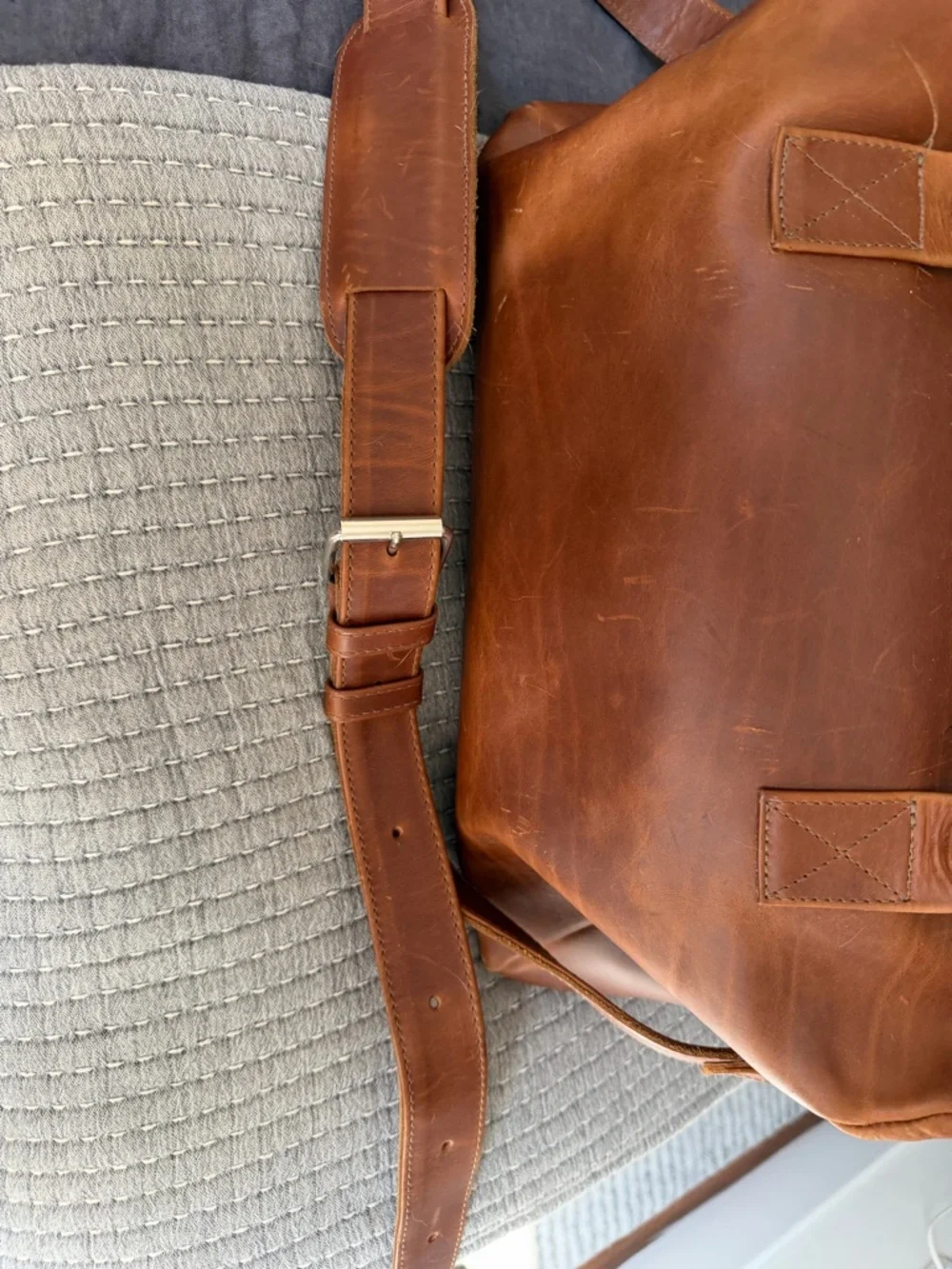 Classic Village Tannery Tan Leather Duffel Bag for Men